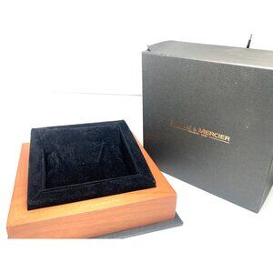 Baume & Mercier Box Watch Presentation Gray Cardboard Brown Wooden Empty